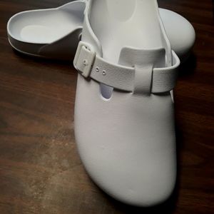 Womens white clogs mules slip on comfort shoes